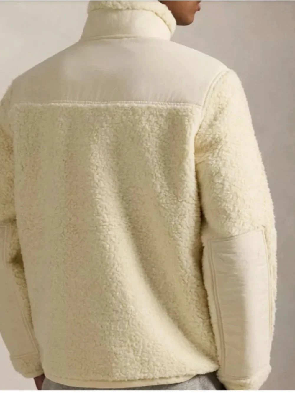 Polo Ralph Lauren Hybrid Half-Zip Men's Cream Sherpa Pullover XXL NWT